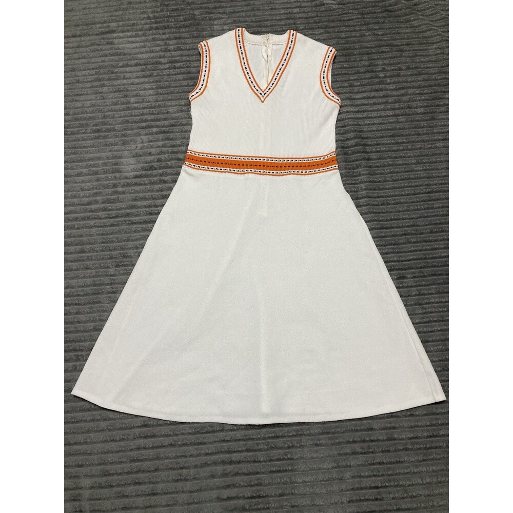 Vintage Tennis Sleeveless White Dress Sports ILGWU Union Made Estimated Size XS